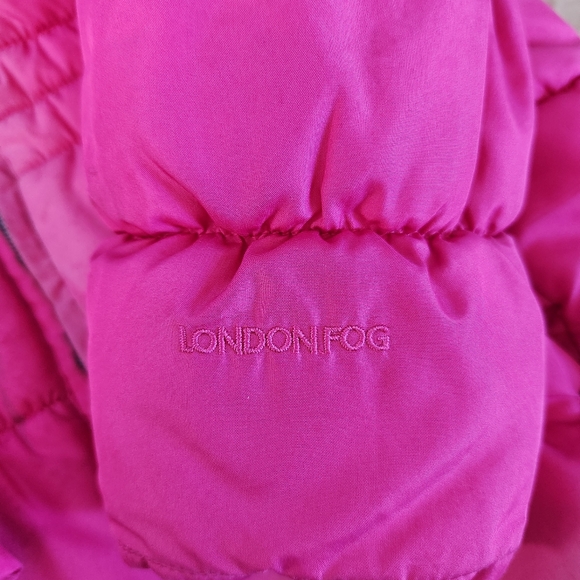 Girl's London Fog Gradient-Pink Fleece Lined Full Zip Hooded Puffer Jacket L/6X - Picture 10 of 16